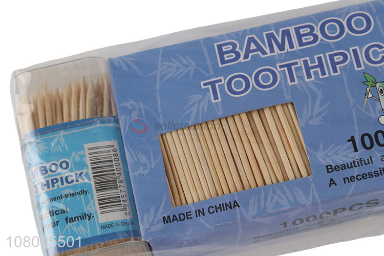 Wholesale double-headed boxed toothpicks for kitchen fruit toothpicks