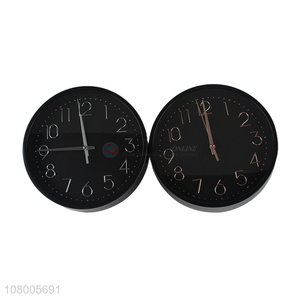 Low price wholesale black simple craft wall clock for living room