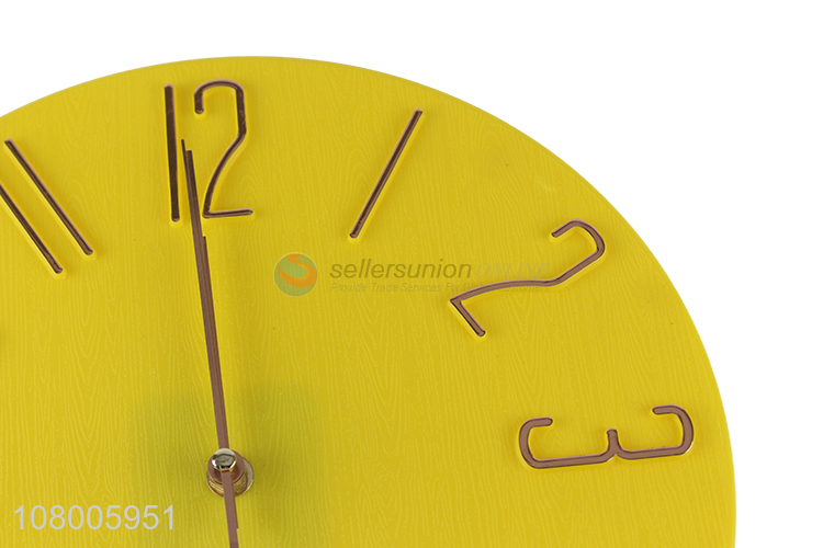 New products yellow simple wall clock personality living room wall clock