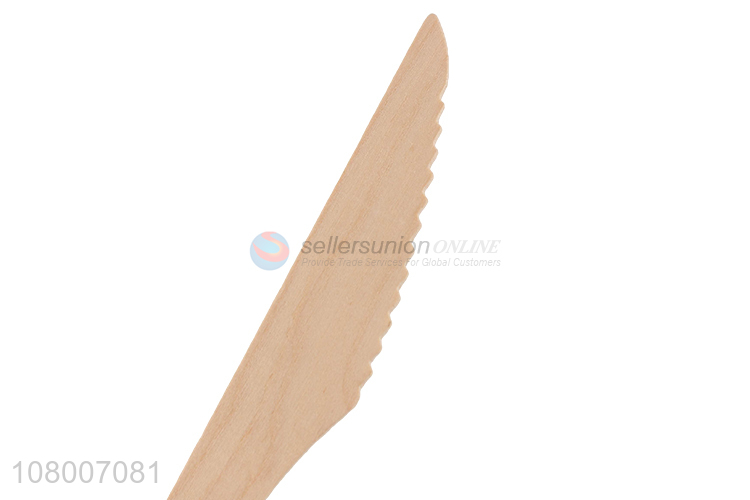 New design natural color disposable wooden dinner knife for sale