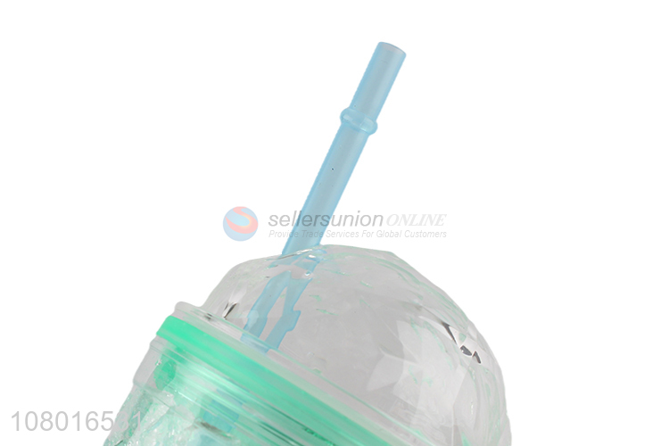 Latest imports creative gel freezer mug double-waled tumbler with straw