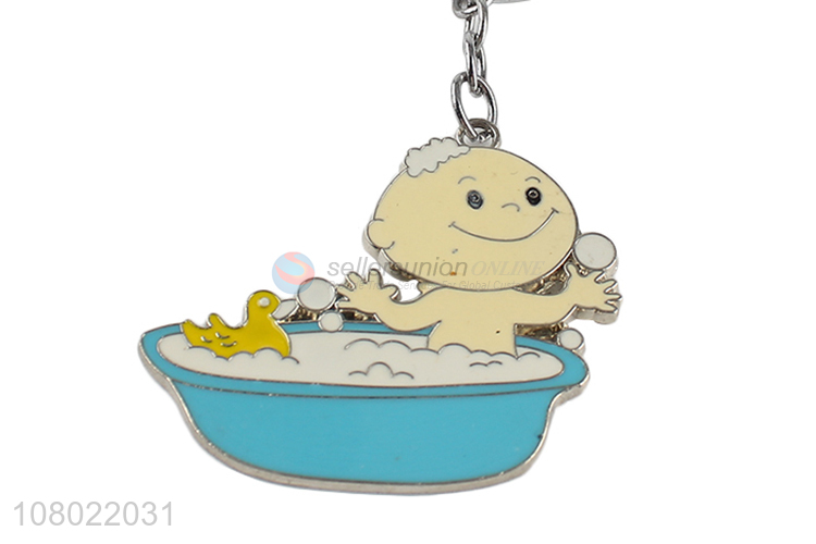 Online wholesale cute key chain personalized enamel zinc alloy keychains