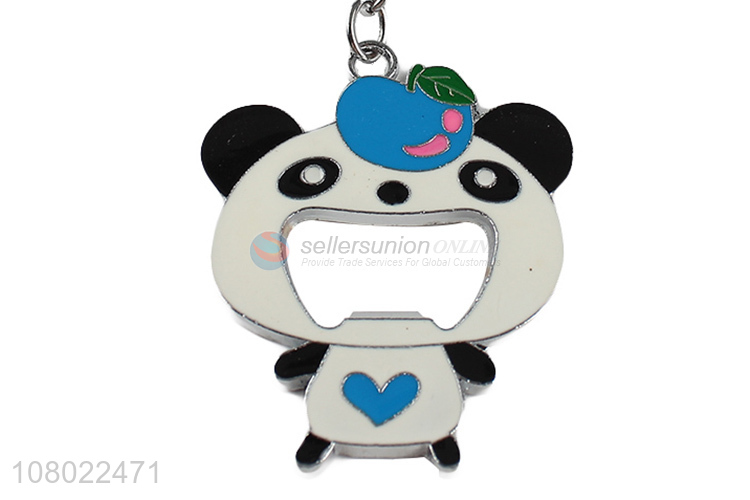 China supplier lovely cartoon metal keychains key ring panda key chain