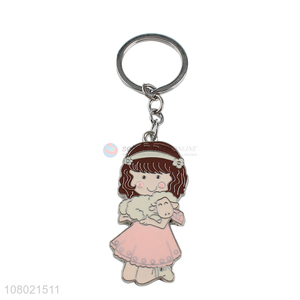 Low price metal pendant key chain enamel key ring kawaii keychains