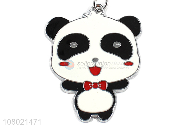 China factory metal pendant key chain enamel key ring panda keychains