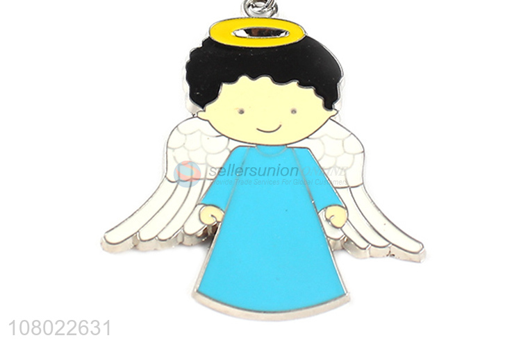 Top product cartoon metal keychains cute key ring angel key chain