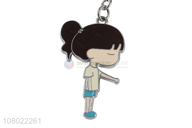 Recent design alloy keychains cute cartoon key ring epoxy key chain