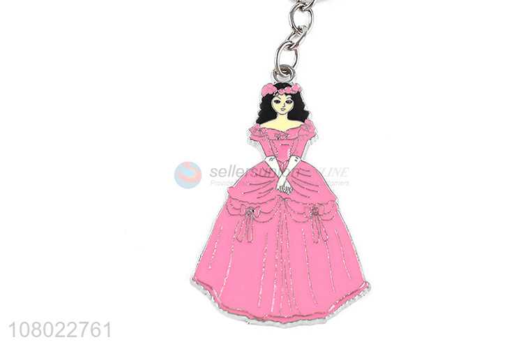 Hot selling kawaii charms key chain metal enameled keychain keyring