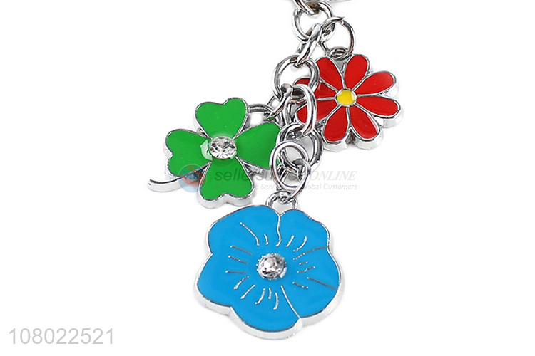 New arrival zinc alloy keychains custom 2D 3D enamel flower key chain