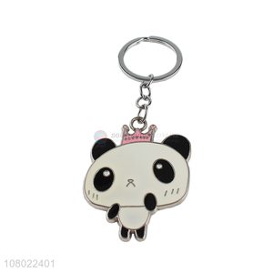 Yiwu market custom zinc alloy keychains cute enamel panda key chain