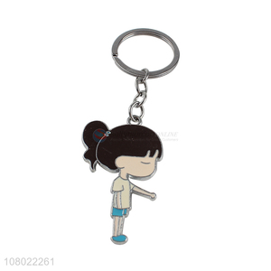 Recent design alloy keychains cute cartoon key ring epoxy key chain