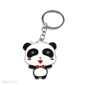 China factory metal pendant key chain enamel key ring panda keychains