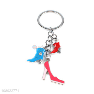 Recent design fashion zinc alloy metal keychains chic pump key chain