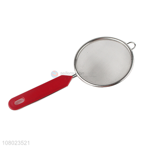 Plastic Handle Stainless Steel Oil Strainer For Kitchen