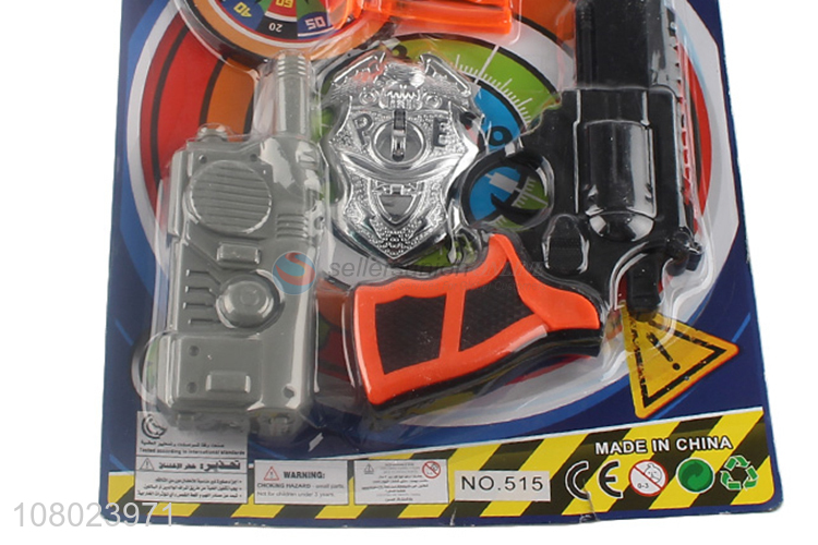 Cheap price eco-friendly funny boys police set toys with toys gun