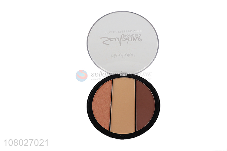 Good quality 3 colors highlighter contour palette sculpting powder palette