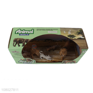 Yiwu wholesale PVC toy lion boxed animal model set