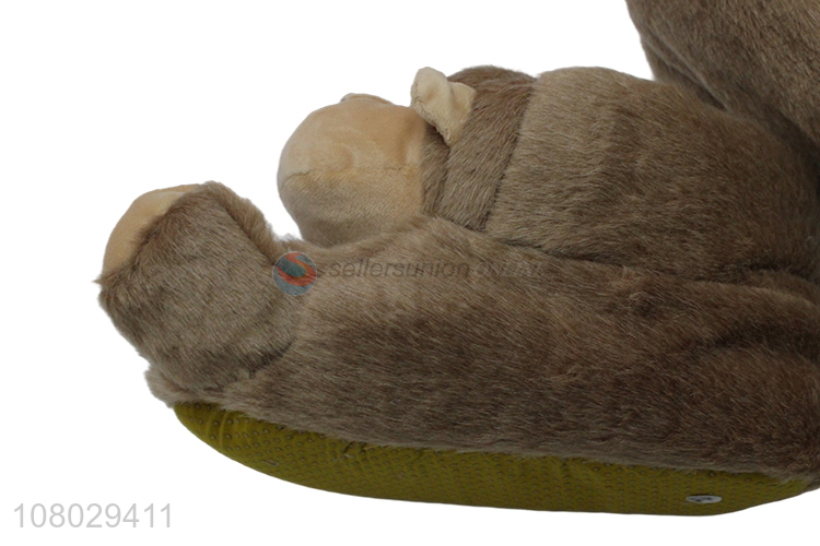 New arrival women slippers cute 3D stuffed monkey slipper indoor slippers