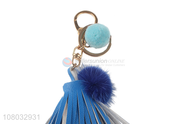 Factory wholesale blue tassel pendant creative keychain pendant