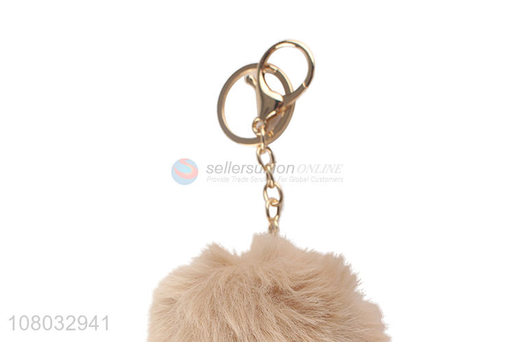 Good quality white hair ball pendant portable keychain