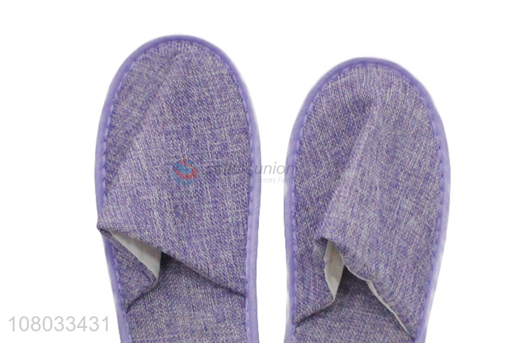 Factory supply fuzzy disposable hotel slippers women men carry-on slippers