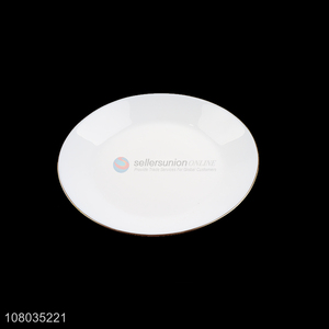 China wholesale white table decoration household round plate