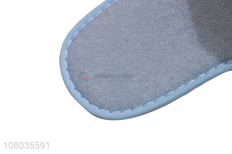 Hot sale blue plush slippers hotel disposable slippers