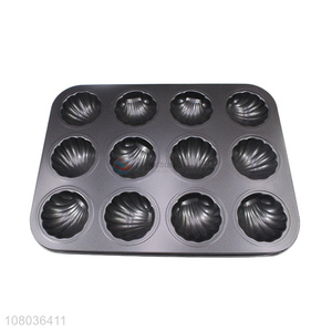 Wholesale iron non-stick 12 grid cake mold creative shell mold