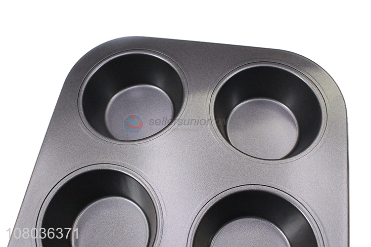 Hot sale black iron six grid cake molds for kitchen baking