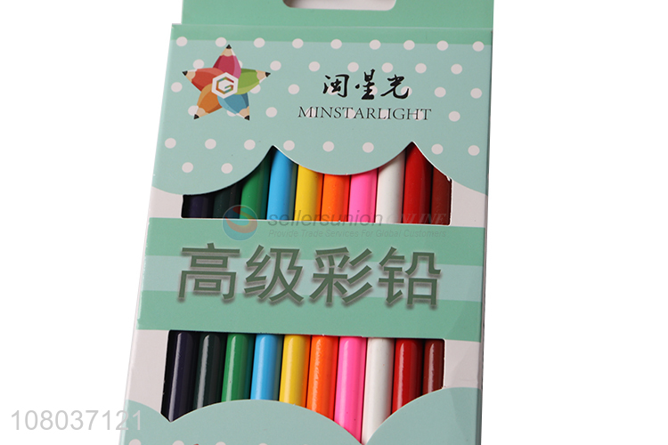 Top Quality 12 Colors Pencils Students Colored Pencils