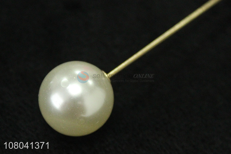 Low price decorative ladies double pearls brooch wholesale