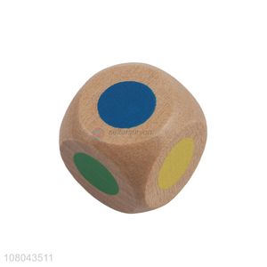 New arrival colorful wooden wine game dice round corner wooden dice