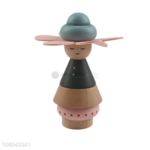 Hot items wooden girl doll wooden parent-child toy for children