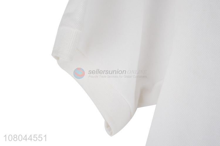 Hot selling white lapel shirt cotton short-sleeved T-shirt