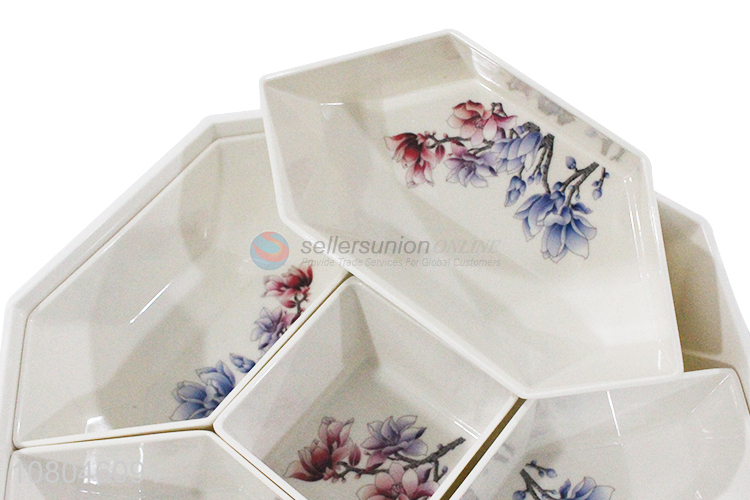 5 Compartments Fruit Platter Dried Fruit Snack Serving Tray