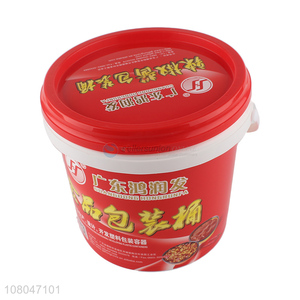 New Arrival 4L Round Plastic Bucket Chili Sauce Packaging Bucket