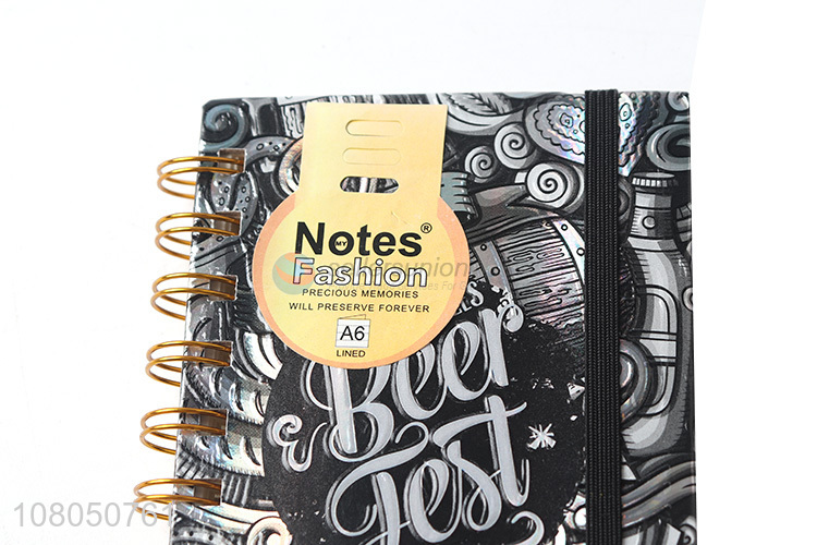 Good price black fashion printed student note book wholesale