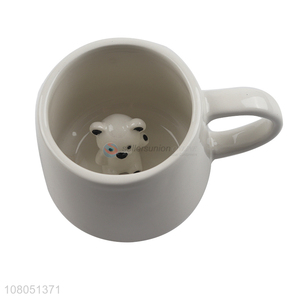 Good quality 3D animal cup ceramic mug porcelain water cup with handle