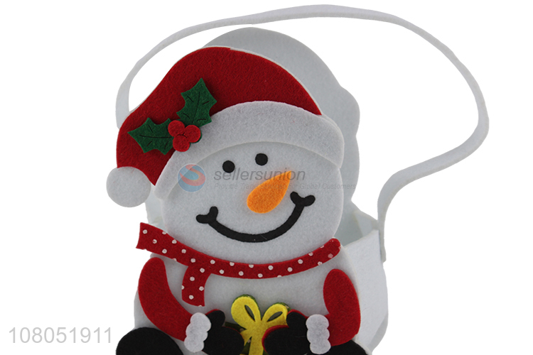 Good quality snowman shaped christmas decoration hand bag