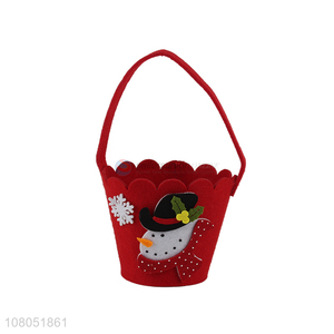 Hot sale christmas style non-woven fabric hand candy bag