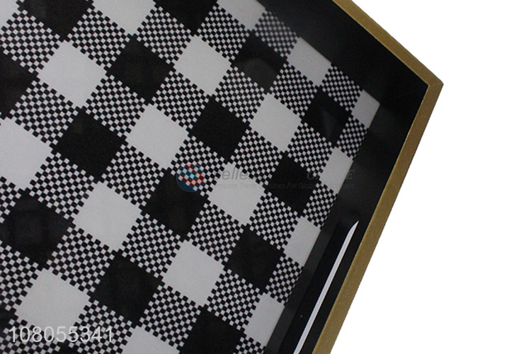 High quality plaid pattern food serving tray for sale