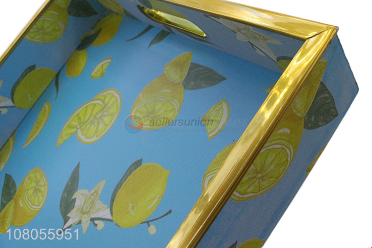 Best selling lemon pattern hotel food serving tray wholesale