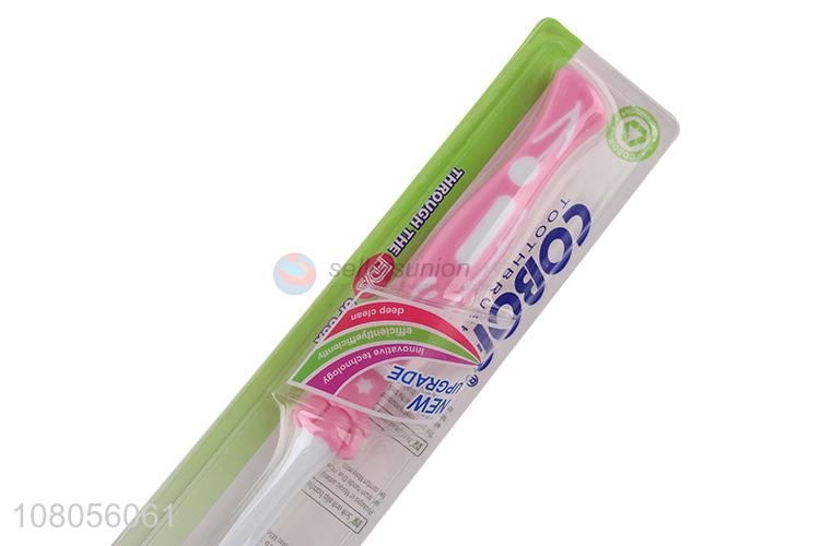 Low price wholesale pink plastic portable household toothbrush