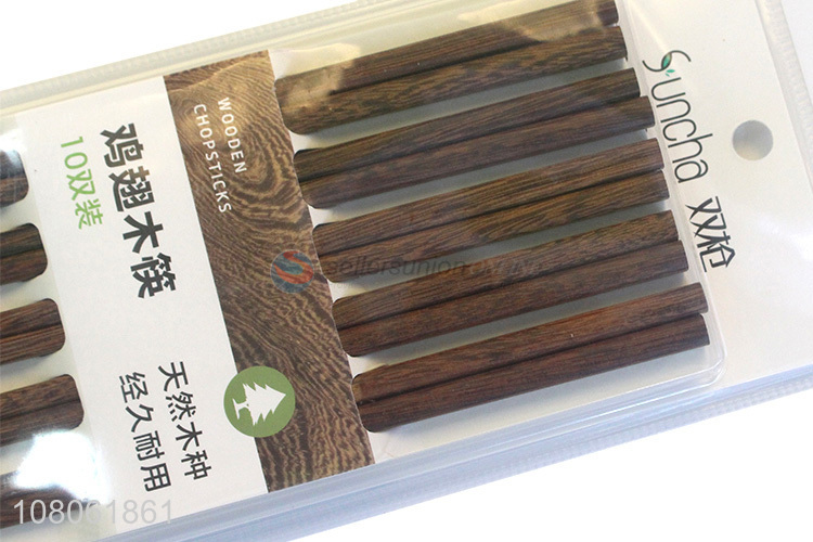 Hot Selling 10 Pairs Natural Wooden Chopsticks For Home