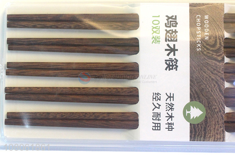 Hot Selling 10 Pairs Natural Wooden Chopsticks For Home