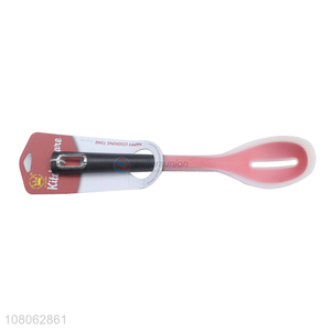 High quality red silicone slotted ladle spoon for sale