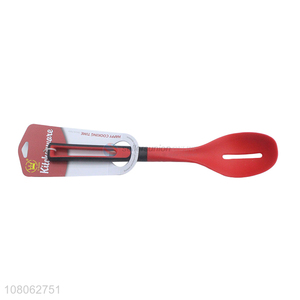 Wholesale cheap price household slotted ladle with plastic handle