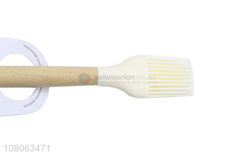 Best selling silicone bbq brush oil brush with wooden handle