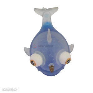 Yiwu export blue big-eyed toy fish universal vent toy