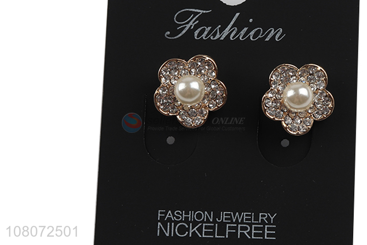 Cheap price fashion flower shape ear stud earrings